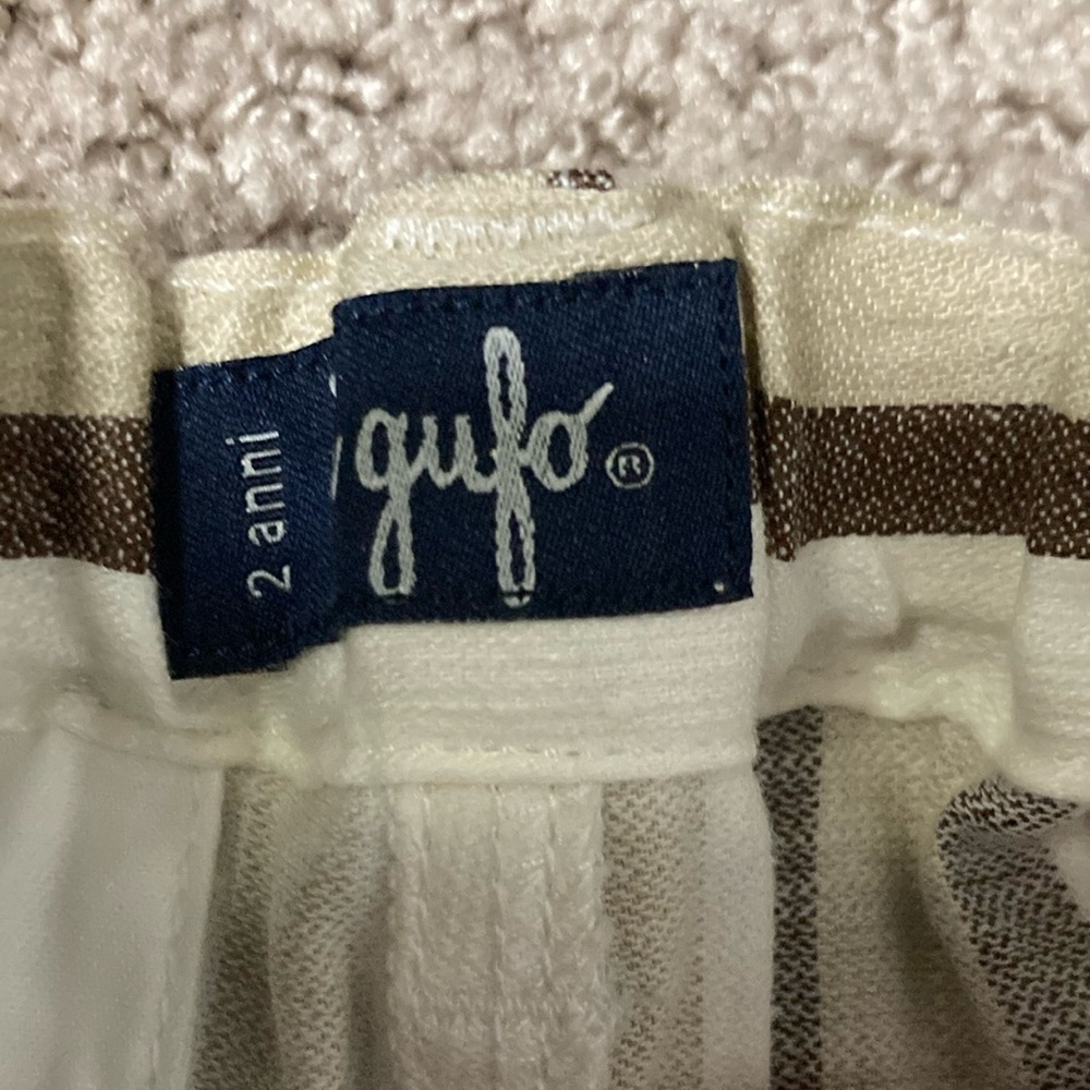 Il Gufo Brown and Cream Flat Front Shorts - Picture 3 of 9
